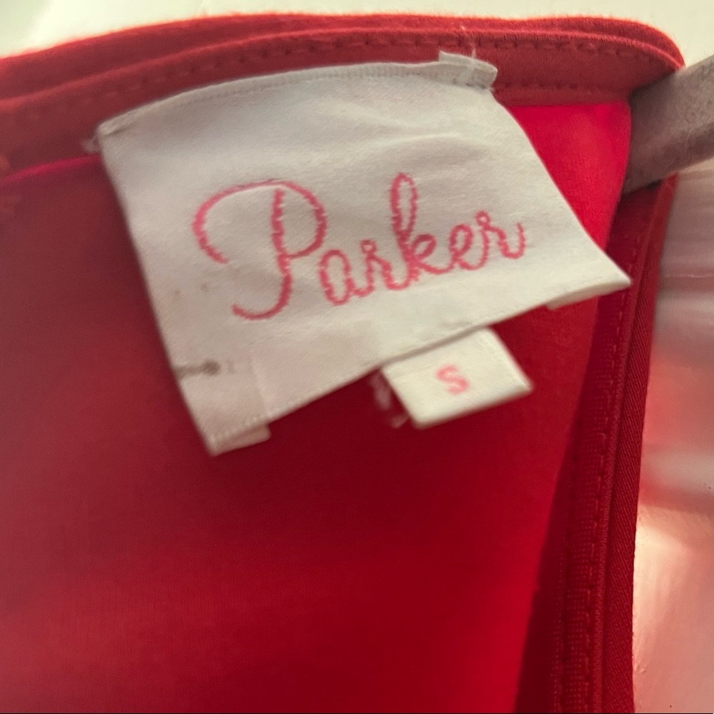 Parker Size Small Red Ribbed Dress - Picture 3 of 3